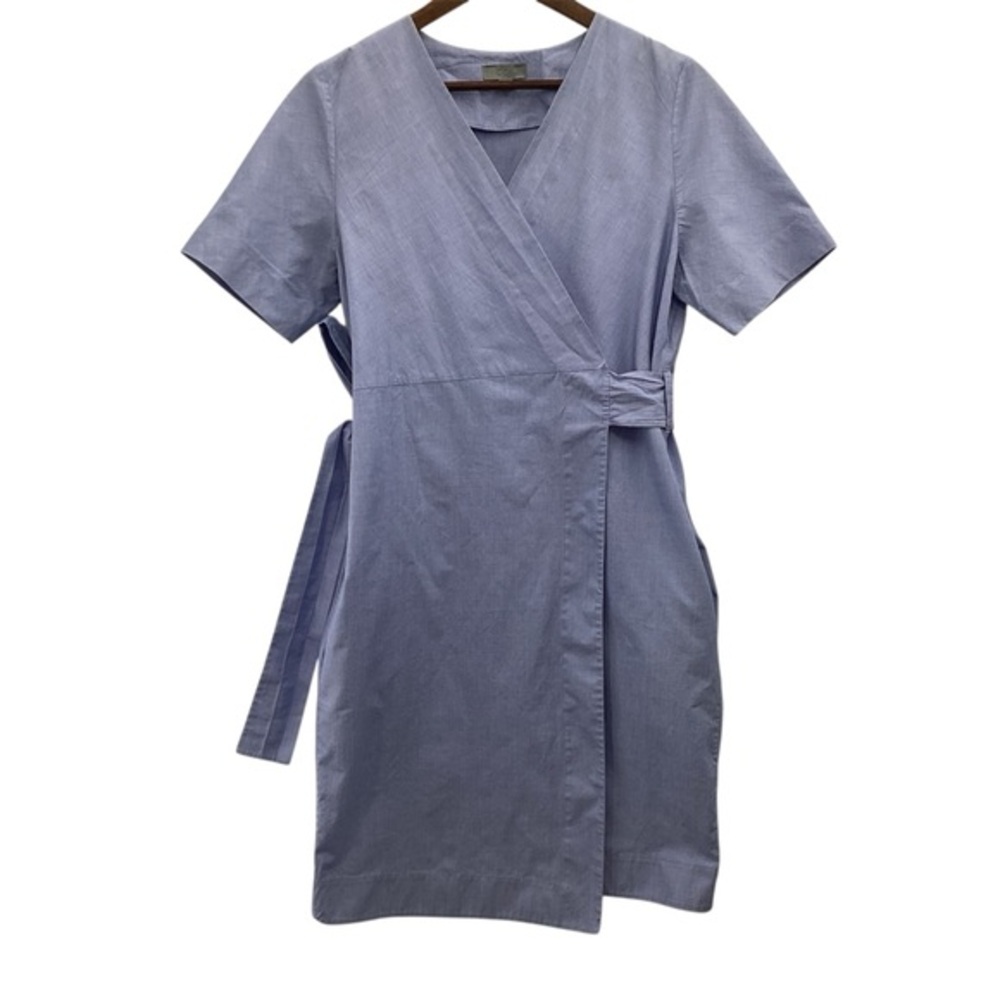 COS Lavender Wrap Short-Sleeve Mini Dress